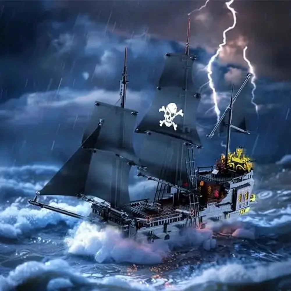 MOC Pirate Pair Revenge Warship Black Pearl Sailing Ship Building Blocks Assembly Ghost Boat Model Toy Boy Kids Gift Man Present
MOC Pirate Pair Revenge Warship Black Pearl Sailing Ship Building Blocks Assembly Ghost Boat Model Toy Boy Kids Gift Man Present