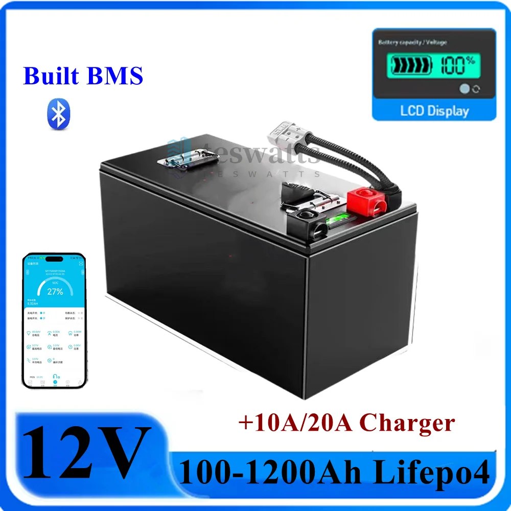 12V 100Ah 200Ah 300Ah 400Ah 600Ah 800Ah 1000Ah 1200Ah Rechargeable Lifepo4 Battery for Off-Grid UPS Solar System Inverter RV
12V 100Ah 200Ah 300Ah 400Ah 600Ah 800Ah 1000Ah 1200Ah Rechargeable Lifepo4 Battery for Off-Grid UPS Solar System Inverter RV