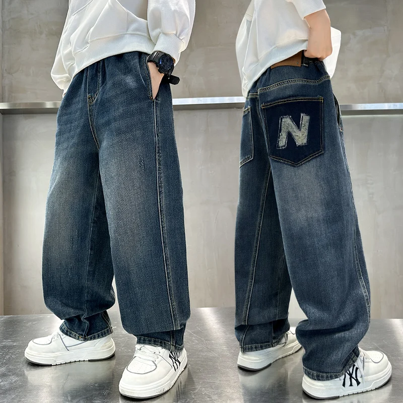 Boys' Denim Pants 2025 New Autumn Teenager Children Straight Jeans Boys Kids Handsome Spring Loose Straight Jeans Trousers 5-14Y
Boys' Denim Pants 2025 New Autumn Teenager Children Straight Jeans Boys Kids Handsome Spring Loose Straight Jeans Trousers 5-14Y