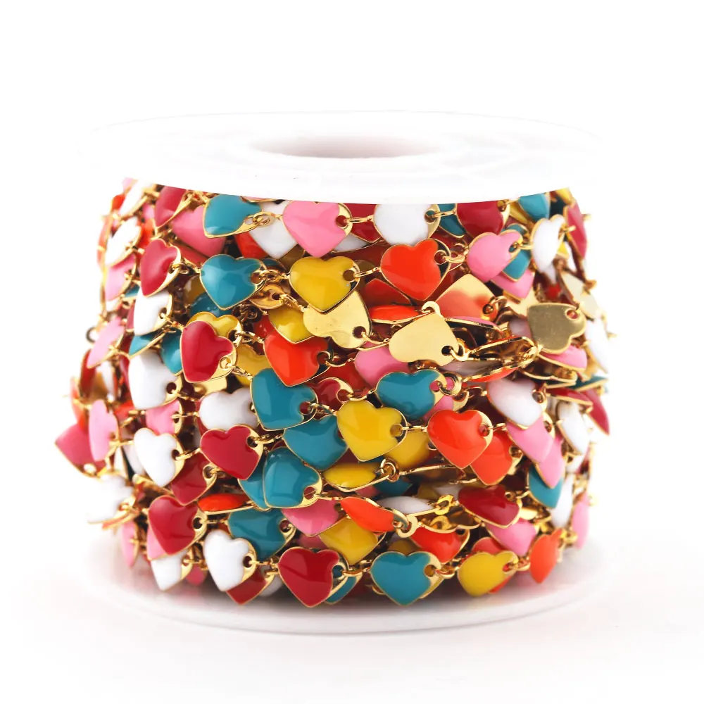 1 Meter Colorful Enamel Heart Chain Stainless Steel Link Chains for DIY Jewelry Making Women Necklace Findings Bracelets
1 Meter Colorful Enamel Heart Chain Stainless Steel Link Chains for DIY Jewelry Making Women Necklace Findings Bracelets