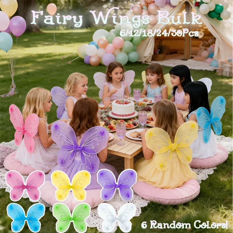 6-30pcs Fairy Wings Bulk for Kids Butterfly Wings Costume Accessories for Girls for Birthday Party Favors Dress Up Decoration
6-30pcs Fairy Wings Bulk for Kids Butterfly Wings Costume Accessories for Girls for Birthday Party Favors Dress Up Decoration