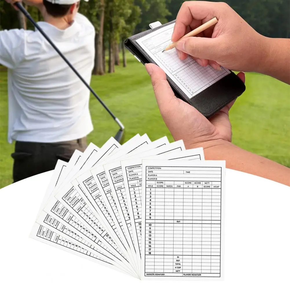10 Pcs Golf Score Sheet Coated Paper Record Score Cards Essential Golf Scorekeeping Tool for Golf Shot And Stats Tracking
10 Pcs Golf Score Sheet Coated Paper Record Score Cards Essential Golf Scorekeeping Tool for Golf Shot And Stats Tracking