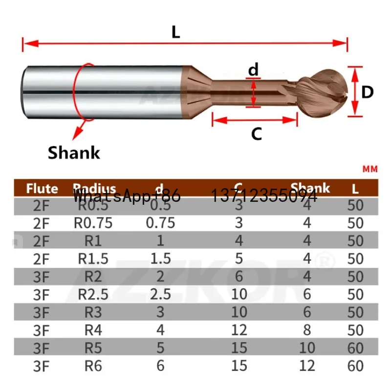 Arched Ball Head Tungsten Steel Coated Lollipop Milling Cutter Carbide CNC Arch Cutter Aluminum Ball End Milling Cutter
Arched Ball Head Tungsten Steel Coated Lollipop Milling Cutter Carbide CNC Arch Cutter Aluminum Ball End Milling Cutter