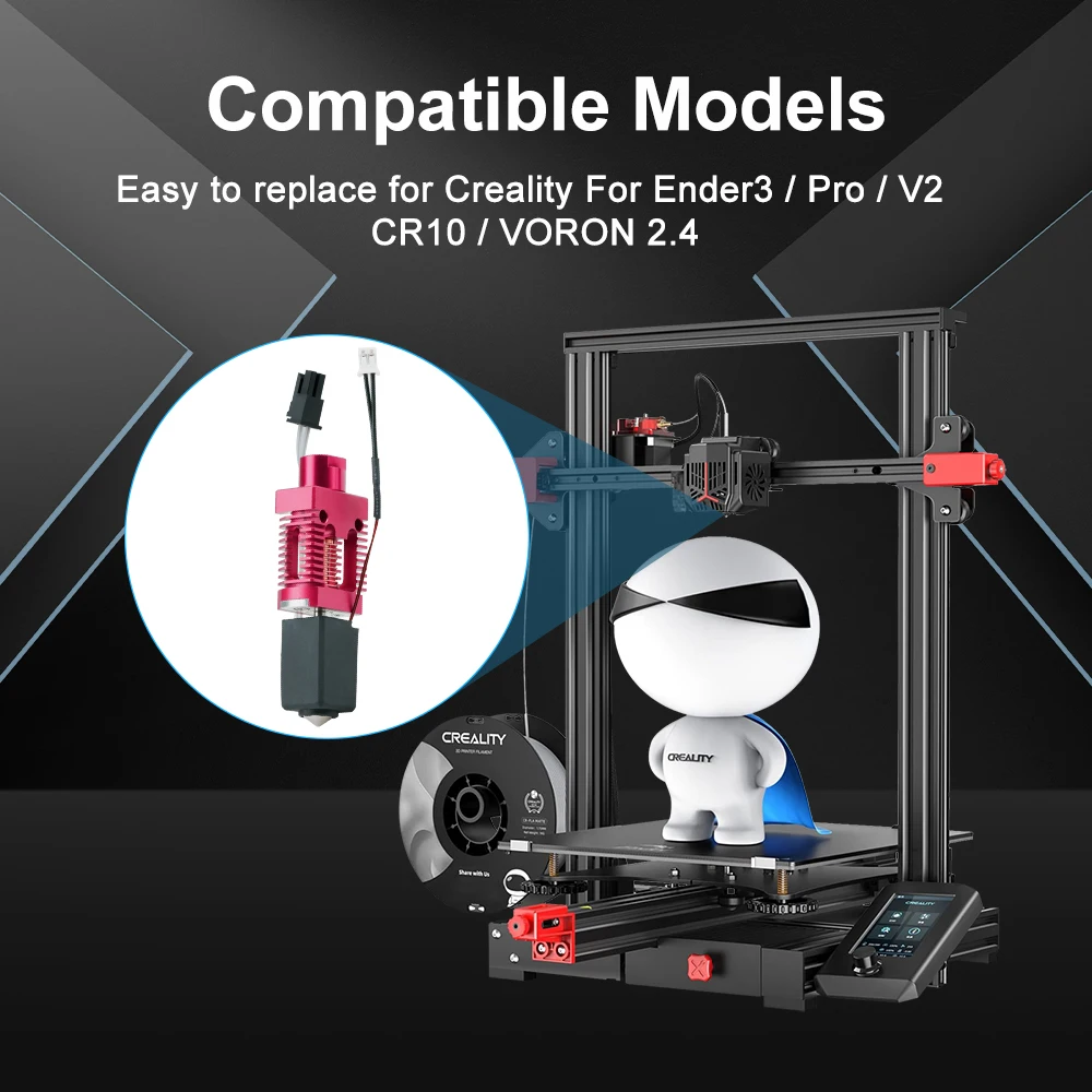 Upgrade Hotend Kit For Creality Ender 3 Neo/ V2 Neo/ Max Neo 3D Printer Red Lizard V3-Pro Hot End Kit 0.4mm Copper Plated Nozzle
Upgrade Hotend Kit For Creality Ender 3 Neo/ V2 Neo/ Max Neo 3D Printer Red Lizard V3-Pro Hot End Kit 0.4mm Copper Plated Nozzle