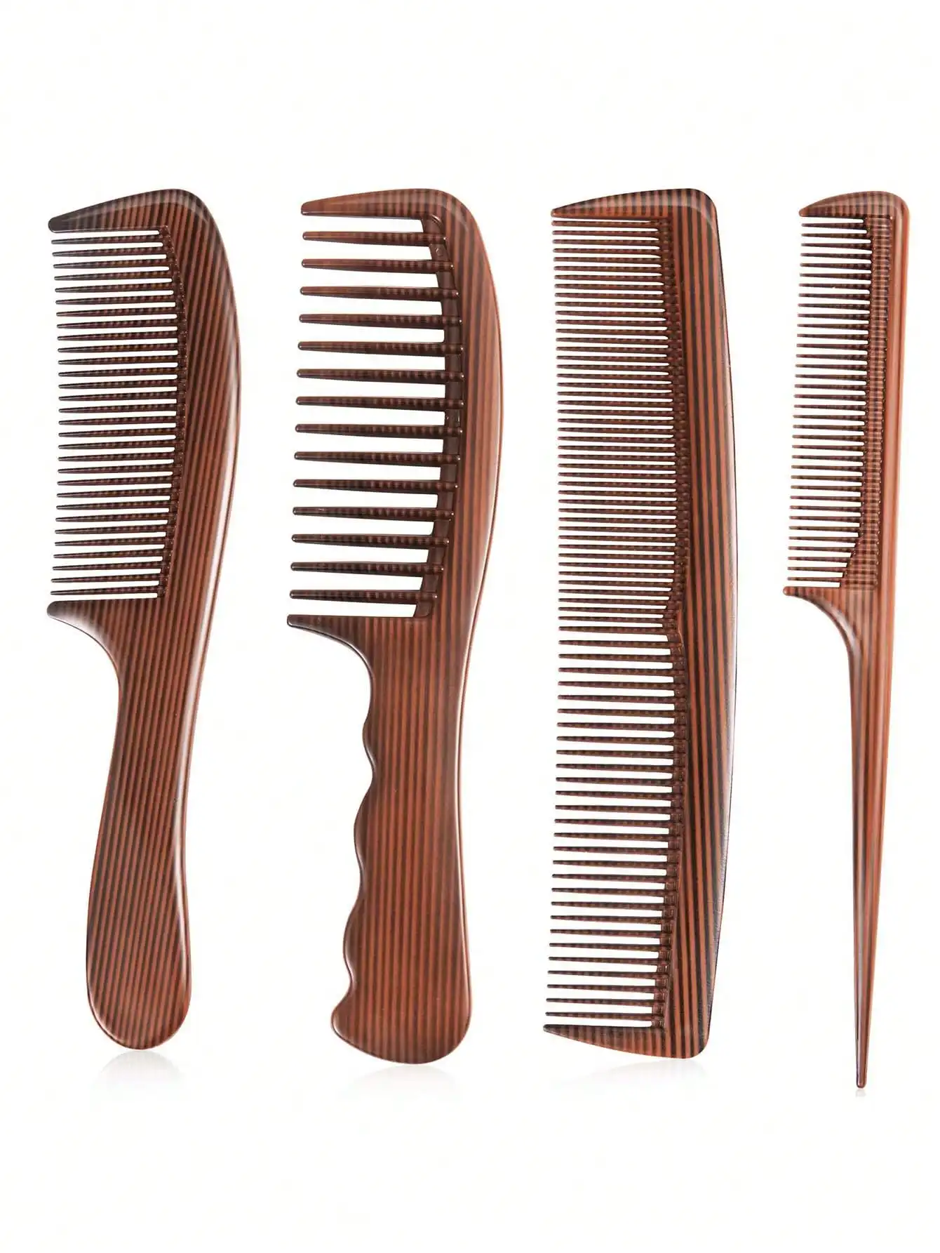 4pcs/Set Classic Gradient Grain Anti-Static Plastic Hair Comb Set, Suitable For Daily Use, Wedding Party Favor/Bridesmaids Gift,Combs With Wooden Grain,Wide Tooth Comb,Rat Tail Comb,Beard Combs,Fine Tooth Professional Hair Comb Set For Women,Men Barber St
4pcs/Set Classic Gradient Grain Anti-Static Plastic Hair Comb Set, Suitable For Daily Use, Wedding Party Favor/Bridesmaids Gift,Combs With Wooden Grain,Wide Tooth Comb,Rat Tail Comb,Beard Combs,Fine Tooth Professional Hair Comb Set For Women,Men Barber St