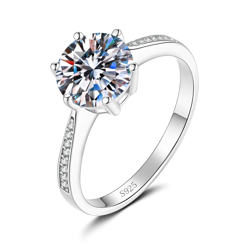 Real D Color 2ct Moissanite Ring Tested with Diamonds S925 Sterling Silver Wedding Rings For Women Party Jewelry Gift
Real D Color 2ct Moissanite Ring Tested with Diamonds S925 Sterling Silver Wedding Rings For Women Party Jewelry Gift
