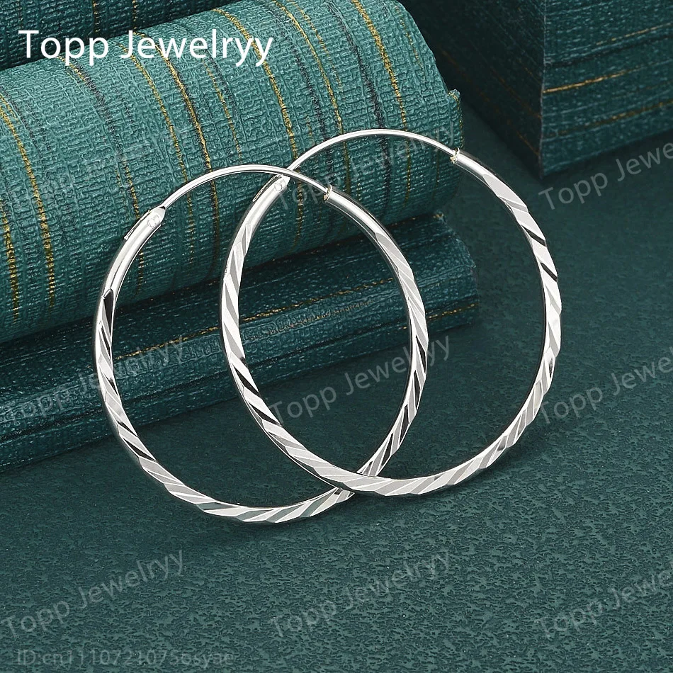 925 Sterling Silver 35/50mm Exquisite Round Earrings Women's Fashion Charming Wedding Gift Jewelry
925 Sterling Silver 35/50mm Exquisite Round Earrings Women's Fashion Charming Wedding Gift Jewelry