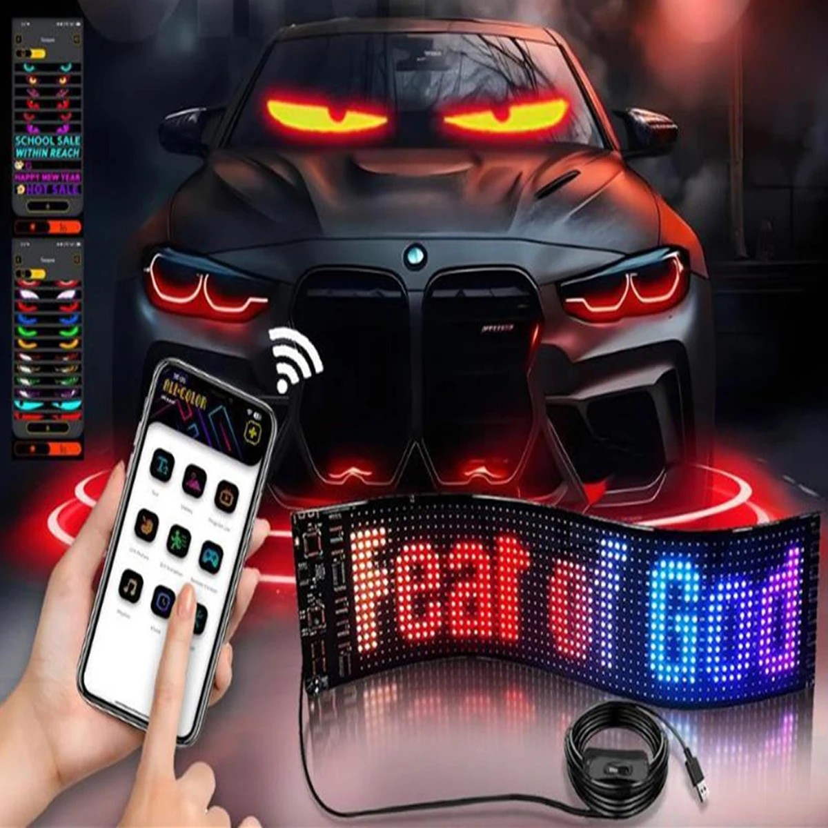 RGB Bluetooth Car/Truck LED Panel Lamp - Matrix Pixel Lights Programmable with Bluetooth App Control Flexible Display Light
RGB Bluetooth Car/Truck LED Panel Lamp - Matrix Pixel Lights Programmable with Bluetooth App Control Flexible Display Light