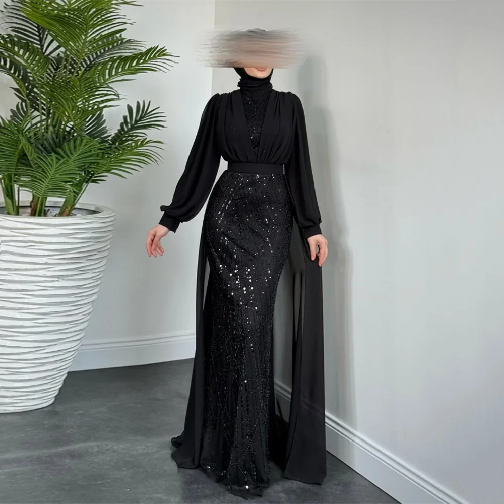 Customized Saudi Formal Evening Dresses High Neck Sequined Beading Floor-Length mermaid Prom Gown exquisite Long Party Dress
Customized Saudi Formal Evening Dresses High Neck Sequined Beading Floor-Length mermaid Prom Gown exquisite Long Party Dress