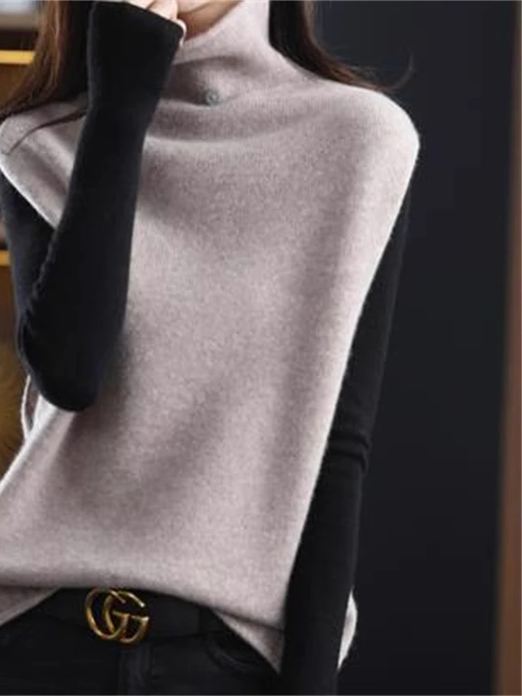 Вязаный свитер Laid-ba Sle, жилет свободного покроя, теплый длинный све, цельный воротник с высоким воротником, осень 2025 цветов
Вязаный свитер Laid-ba Sle, жилет свободного покроя, теплый длинный све, цельный воротник с высоким воротником, осень 2025 цветов