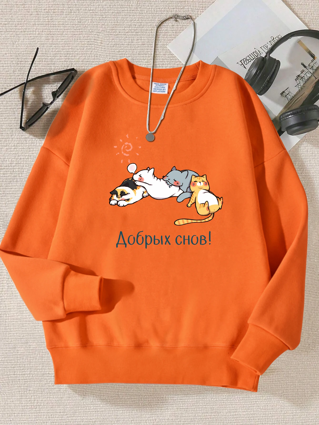 Kawaii Cartoons Cats Graphic Print Sweatshirt For Women Crewneck Soft Sweatshirts Street Loose Pullover Autumn Casual Unisex Top
Kawaii Cartoons Cats Graphic Print Sweatshirt For Women Crewneck Soft Sweatshirts Street Loose Pullover Autumn Casual Unisex Top