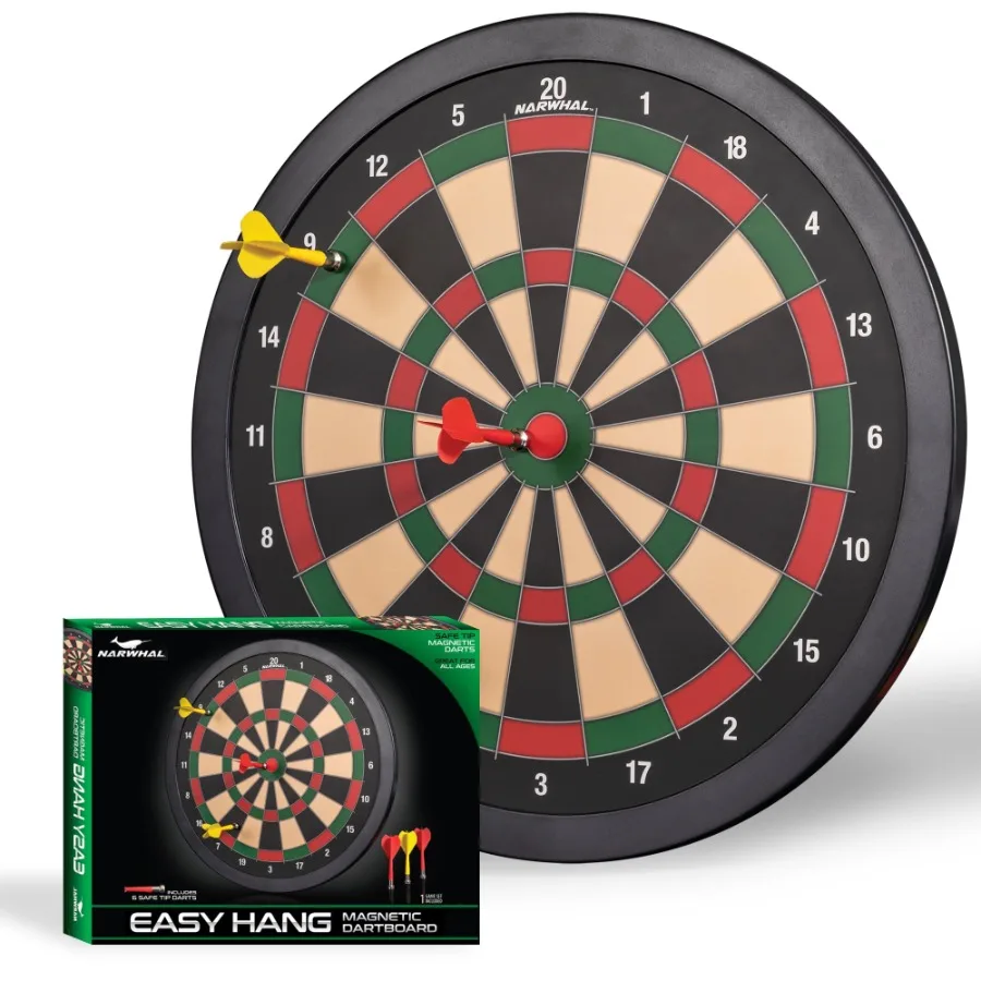 15.5in Easy Hang Magnetic Dartboard; Includes Six Magnetic Darts
15.5in Easy Hang Magnetic Dartboard; Includes Six Magnetic Darts