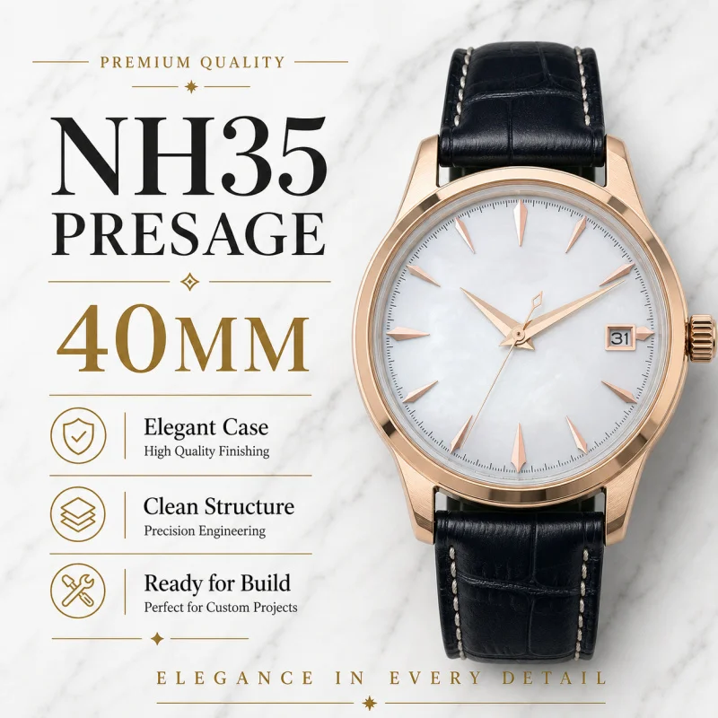 NH35 Presage 40mm stainless steel high-quality rose gold transparent back cover watch suitable for NH35 automatic movement
NH35 Presage 40mm stainless steel high-quality rose gold transparent back cover watch suitable for NH35 automatic movement