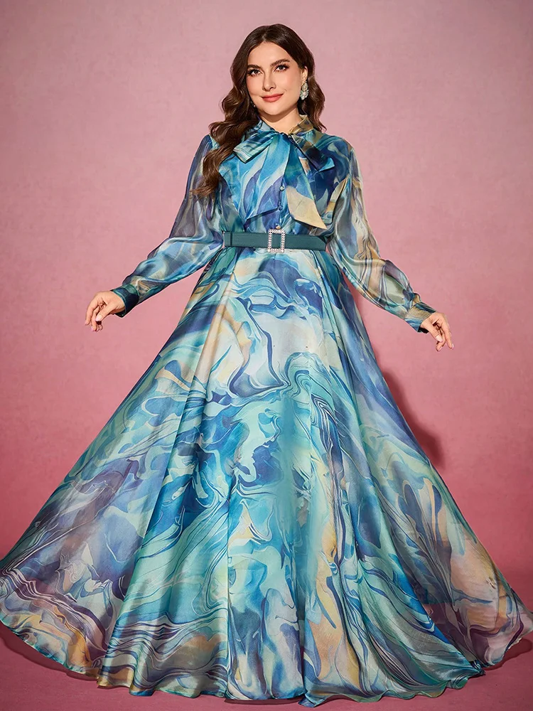 TOLEEN 2026 New Plus Size Womens Long Elegant Dress With Ribbon Collar, Random Wave Print, Rhinestone Belt Decor Spring Vacation
TOLEEN 2026 New Plus Size Womens Long Elegant Dress With Ribbon Collar, Random Wave Print, Rhinestone Belt Decor Spring Vacation