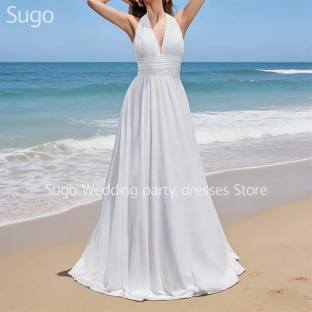 Customized Elegant Simple Long Wedding Dresses Halter Floor-Length A-Line Brides Dress Women Vestidos De Novias Gowns 2026
Customized Elegant Simple Long Wedding Dresses Halter Floor-Length A-Line Brides Dress Women Vestidos De Novias Gowns 2026