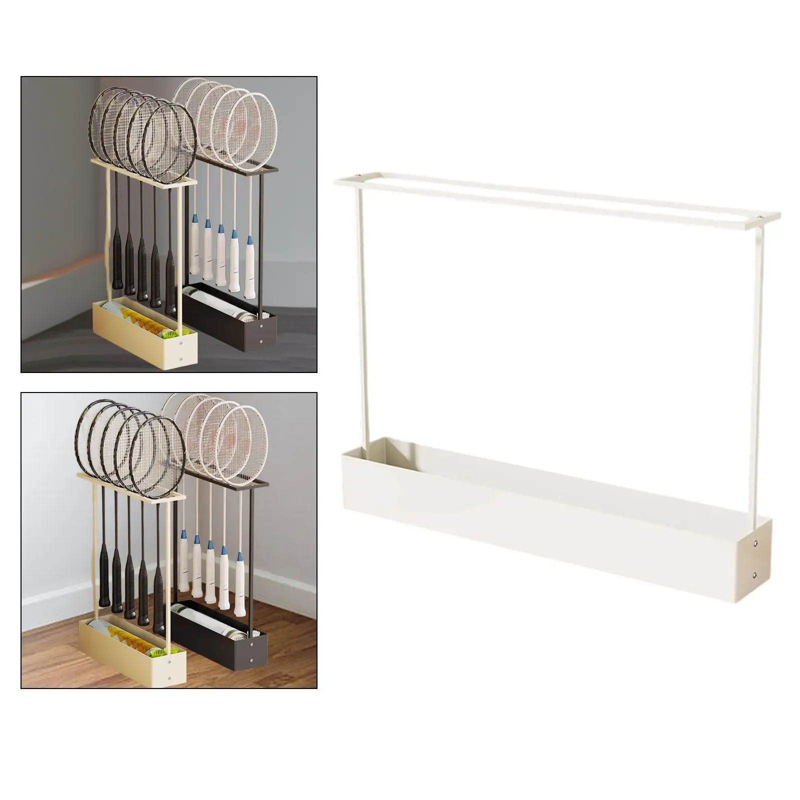 Sturdy Metal Badminton Racket Holder Space Saving Tennis Racket Storage Rack with Basket for Home School Field
Sturdy Metal Badminton Racket Holder Space Saving Tennis Racket Storage Rack with Basket for Home School Field