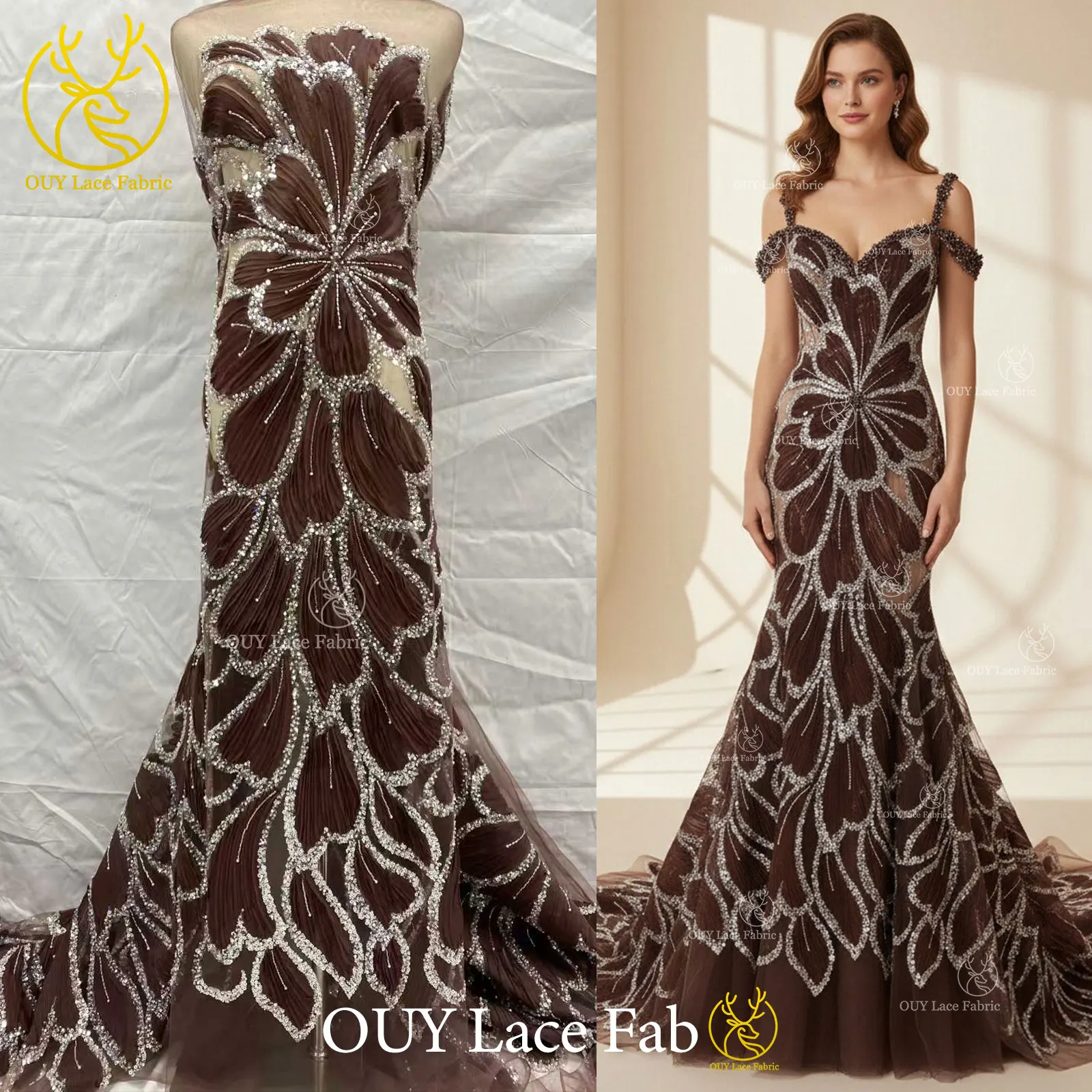 3D Coffee African Beaded Sequins Lace Fabric 2026 Luxury French Tulle Lace Fabric Nigerian Women Party Wedding Dress Sewing
3D Coffee African Beaded Sequins Lace Fabric 2026 Luxury French Tulle Lace Fabric Nigerian Women Party Wedding Dress Sewing