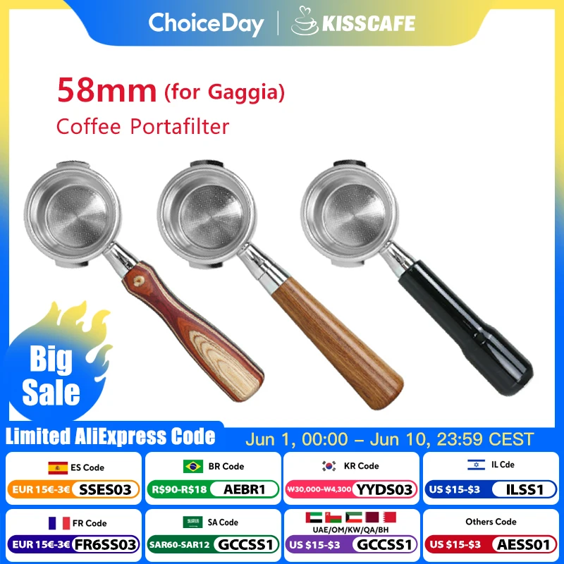 58MM Coffee Bottomless Portafilter For GAGGIA Classic Pro Naked Filter Basket Espresso Machine Accessories Maker Barista Tools
58MM Coffee Bottomless Portafilter For GAGGIA Classic Pro Naked Filter Basket Espresso Machine Accessories Maker Barista Tools