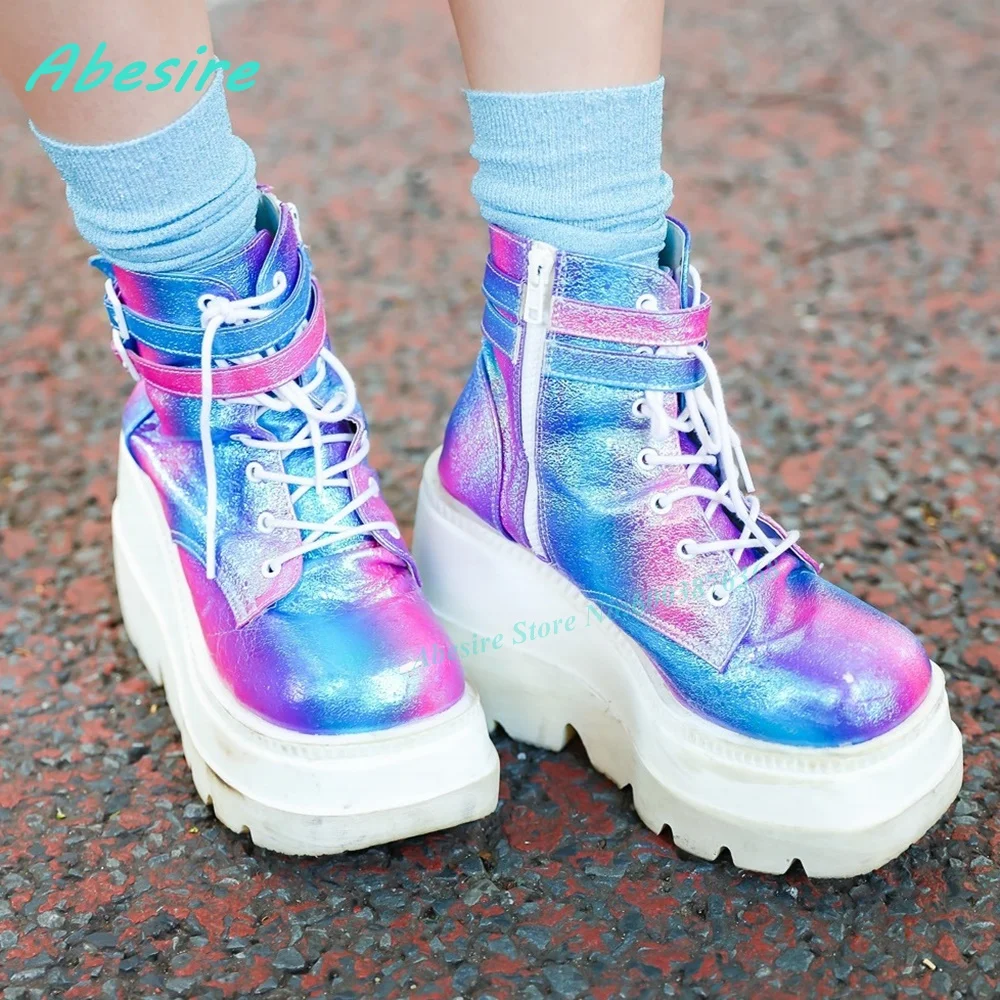 Colorful Lace‑Up Platform Ankle Boots Round Toe Side‑Zipper Wedges Women's Boots Lolita Y2K Music Festival Street-Style Shoes
Colorful Lace‑Up Platform Ankle Boots Round Toe Side‑Zipper Wedges Women's Boots Lolita Y2K Music Festival Street-Style Shoes