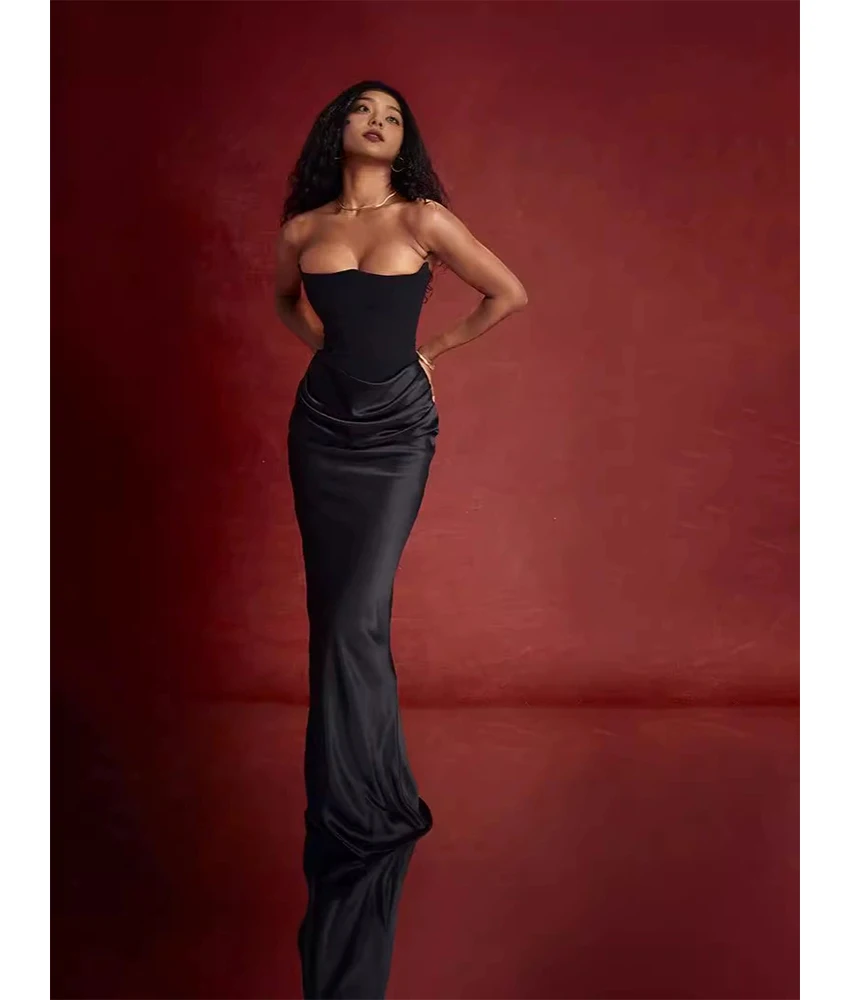 Customized Modern Satin Mermaid Evening Dress High Quality Strapless Sleeveless Ankle Length فستان سهرة نسائي
Customized Modern Satin Mermaid Evening Dress High Quality Strapless Sleeveless Ankle Length فستان سهرة نسائي