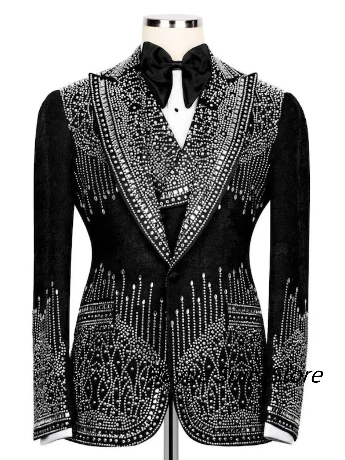 Customized Diamonds Shiny Men Suits High-end Slim Fit Peak Lapel Groom Wedding Tuxedos 3Pcs Sets Male Luxuly Blazers Ropa Hombre
Customized Diamonds Shiny Men Suits High-end Slim Fit Peak Lapel Groom Wedding Tuxedos 3Pcs Sets Male Luxuly Blazers Ropa Hombre