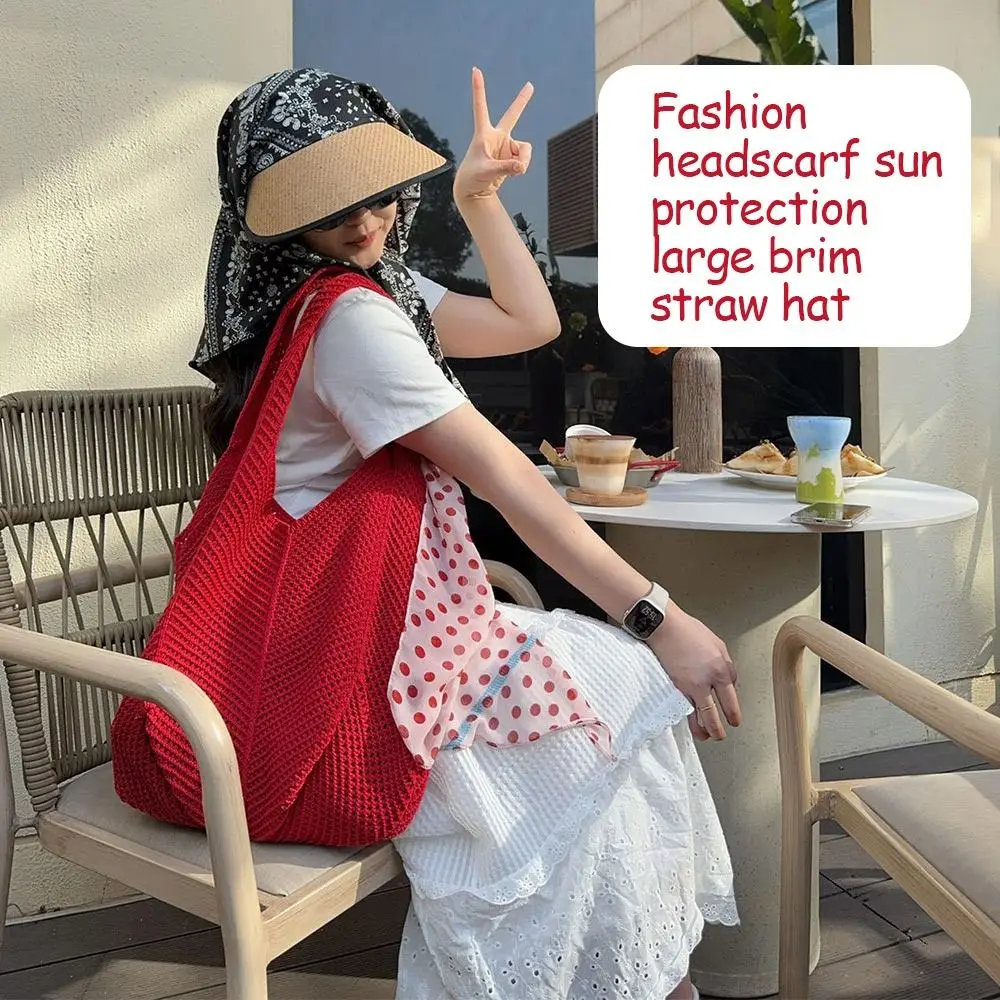 Fashion Empty Top Summer Beach Hat Korean Breathable Headscarf Sunscreen Hat Anti-UV Portable Straw Cap Women Girls
Fashion Empty Top Summer Beach Hat Korean Breathable Headscarf Sunscreen Hat Anti-UV Portable Straw Cap Women Girls