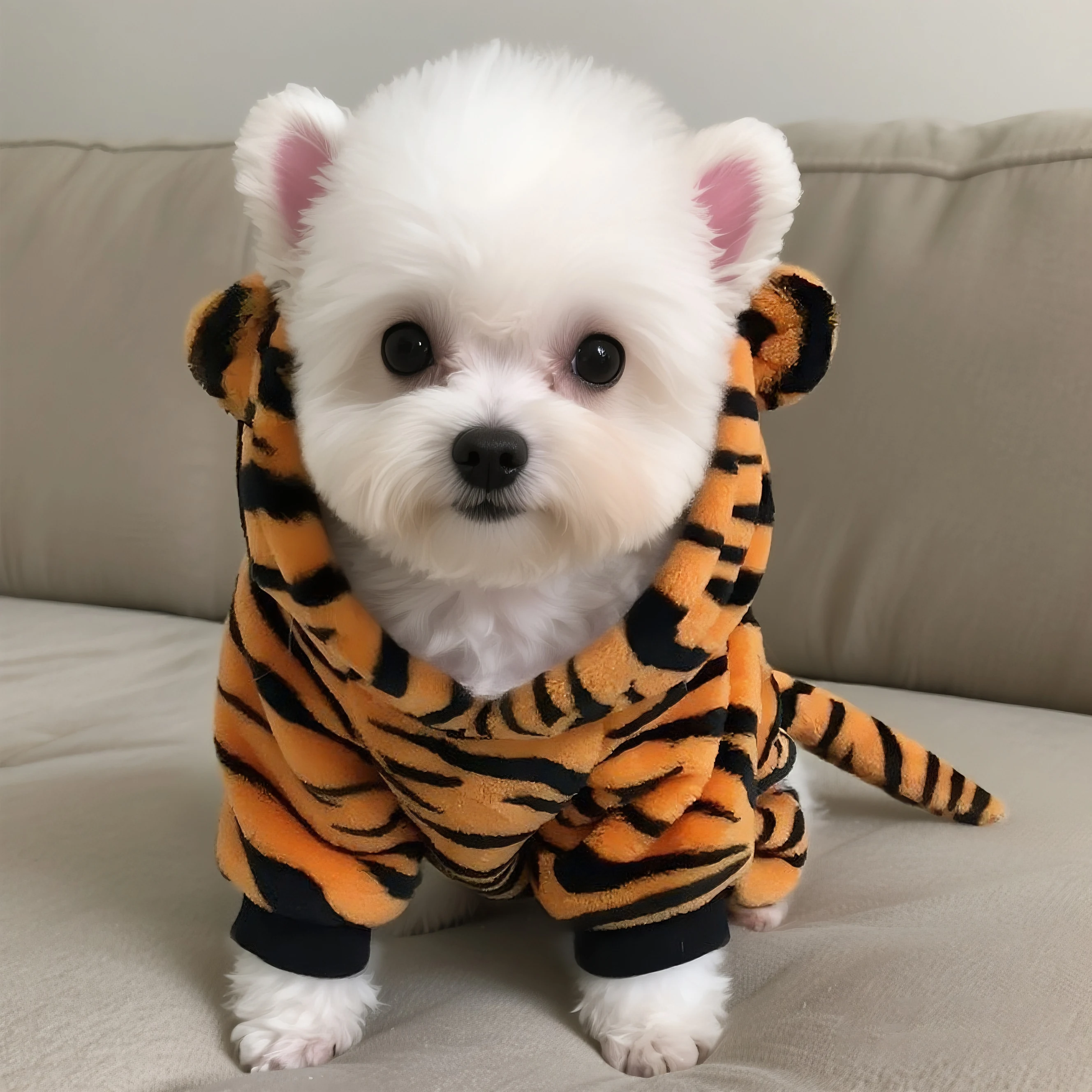 Теплый хлопковый костюм для собак на осень-зиму: тигровый, для бишонов, тедди, померанских шпицев. Защита от потери, четырехногая одежда для собак.
Теплый хлопковый костюм для собак на осень-зиму: тигровый, для бишонов, тедди, померанских шпицев. Защита от потери, четырехногая одежда для собак.