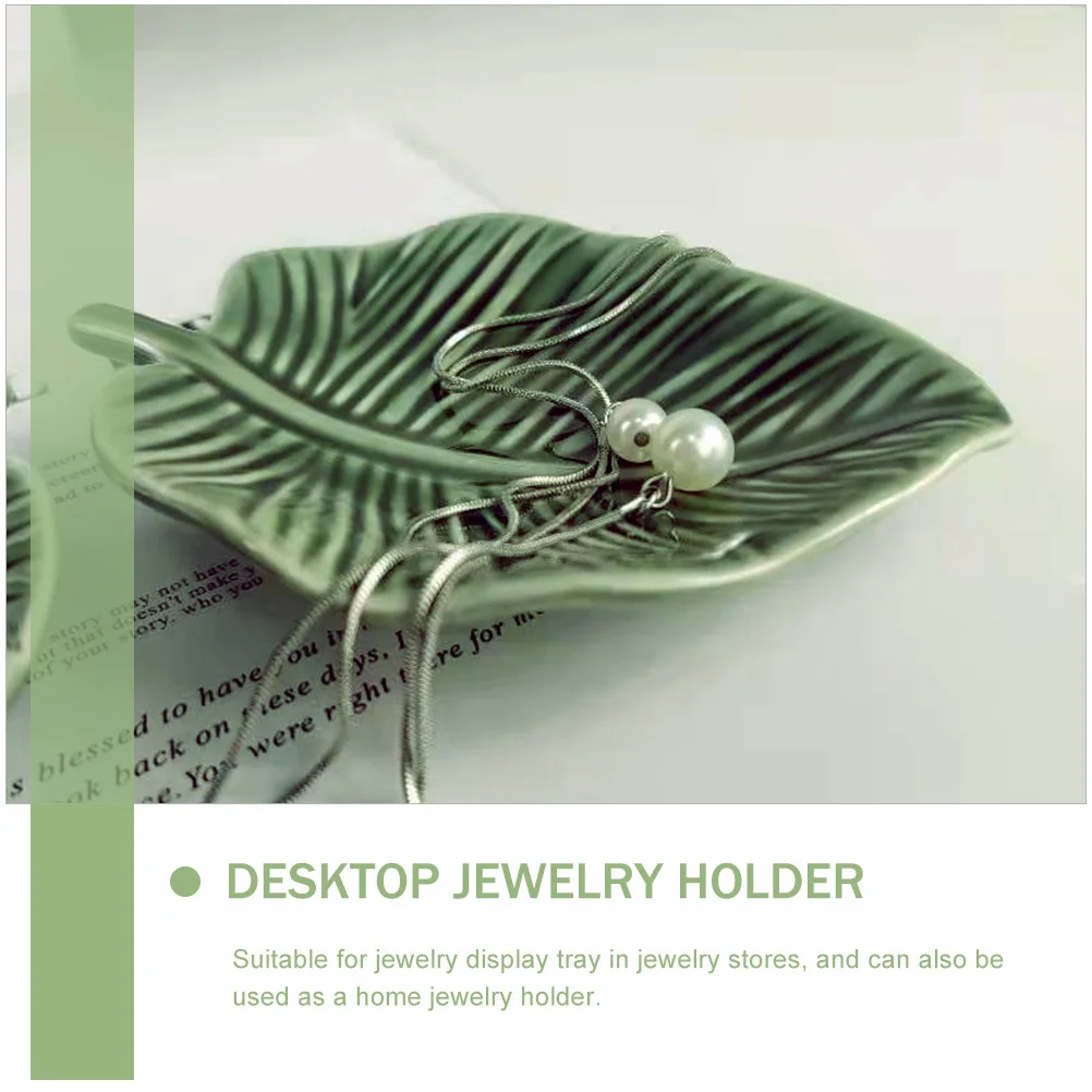 Decorative Green Leaf Shaped Ceramic Plate Jewelry Storage Dish for Rings Watches Bracelets Desktop Organization Accessory
Decorative Green Leaf Shaped Ceramic Plate Jewelry Storage Dish for Rings Watches Bracelets Desktop Organization Accessory