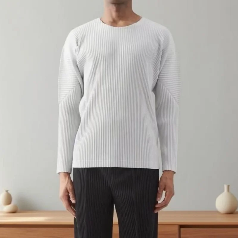 Miyake Pleated Summer Top Men’s Clothing Japanese Style Oversized Crew Neck Long Sleeve Pleated T-Shirt Loose Casual Clothes
Miyake Pleated Summer Top Men’s Clothing Japanese Style Oversized Crew Neck Long Sleeve Pleated T-Shirt Loose Casual Clothes