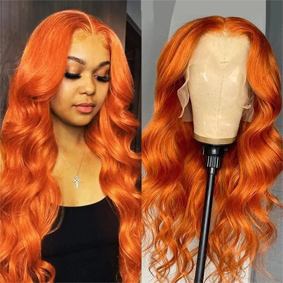 Transparent 13x4 HD Lace Frontal Wigs Ginger Orange Body Wave Cosplay Brazilian Colored Human Hair Wig For Women Pre Plucked
Transparent 13x4 HD Lace Frontal Wigs Ginger Orange Body Wave Cosplay Brazilian Colored Human Hair Wig For Women Pre Plucked