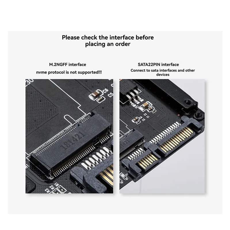 Карта адаптера VO-M.2 к SATA, двухпортовый преобразователь интерфейса M.2 NGFF SSD в SATA для размеров SSD 2230-2280 M2
Карта адаптера VO-M.2 к SATA, двухпортовый преобразователь интерфейса M.2 NGFF SSD в SATA для размеров SSD 2230-2280 M2