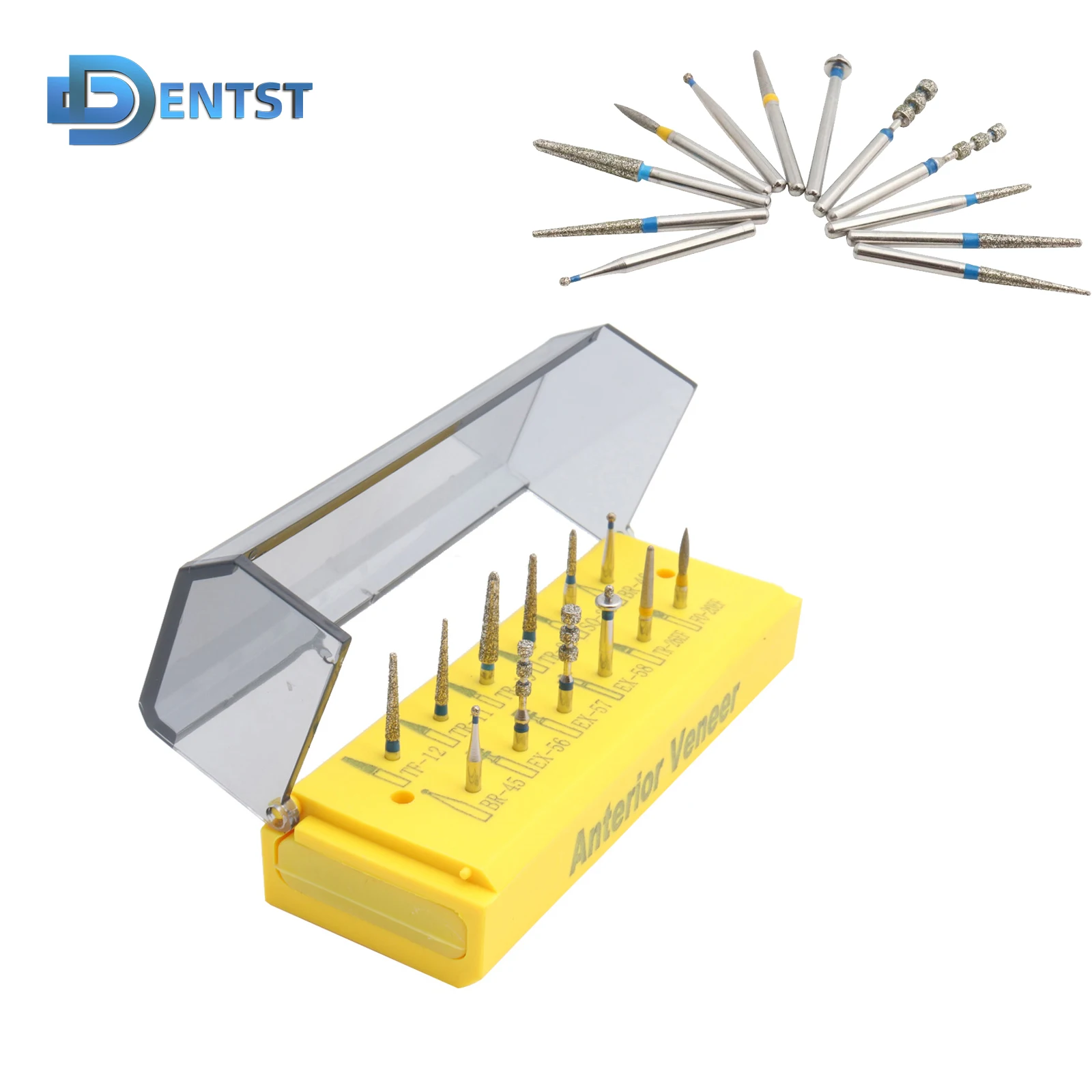 Dental Diamond Burs for Ceramic Porcelain Veneer and Broken Crown Repair All Purpose High Speed Prep Polishing Drill Bit Set
Dental Diamond Burs for Ceramic Porcelain Veneer and Broken Crown Repair All Purpose High Speed Prep Polishing Drill Bit Set
