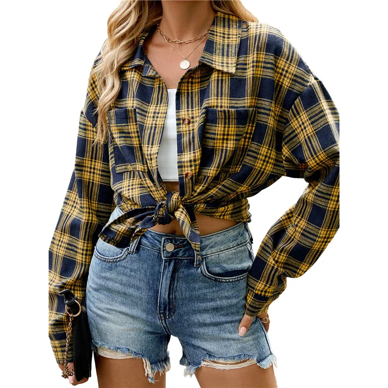 A83F-Womens Button Down Flannel Shirts Long Sleeve Plaid Shackets Business Casual Blouse Top
A83F-Womens Button Down Flannel Shirts Long Sleeve Plaid Shackets Business Casual Blouse Top
