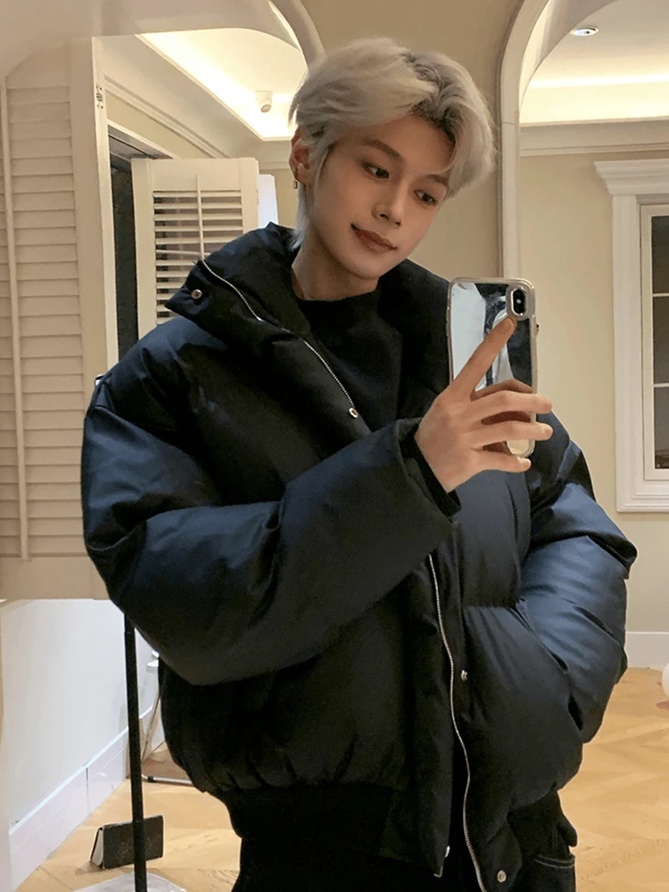 Bla PU Leather Cotton Jaet Men's ort Bread Sle Coat Winter Warm Faionable Casual Loose Fit Polyester
Bla PU Leather Cotton Jaet Men's ort Bread Sle Coat Winter Warm Faionable Casual Loose Fit Polyester