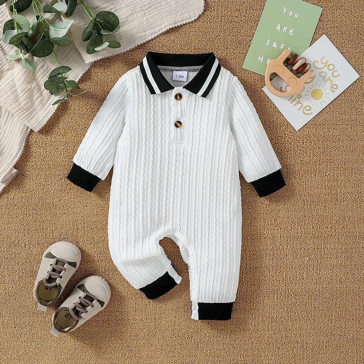 Baby Boys Autumn Solid WhiteTurn-down Collar Casual Daily Jumpsuit With Button For Newborn-18M Clothing Wear
Baby Boys Autumn Solid WhiteTurn-down Collar Casual Daily Jumpsuit With Button For Newborn-18M Clothing Wear