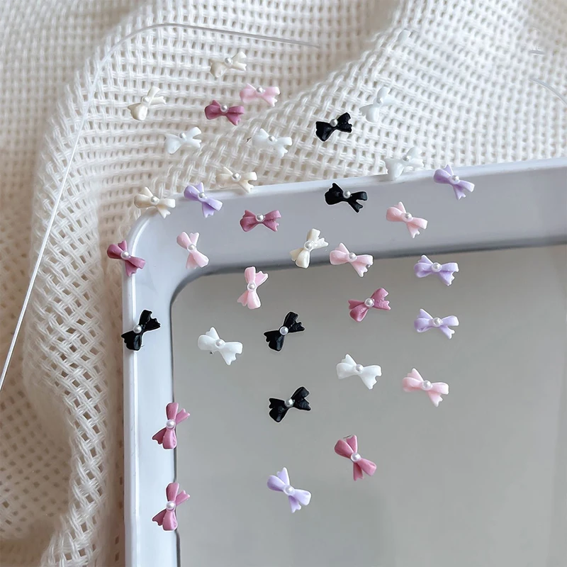 Resin Bow Tie Inlaid With Pearls Nail Art Decoration Flat Bottom Bow Mixed Color Fingernail DIY Accessories 30/100PCS
Resin Bow Tie Inlaid With Pearls Nail Art Decoration Flat Bottom Bow Mixed Color Fingernail DIY Accessories 30/100PCS