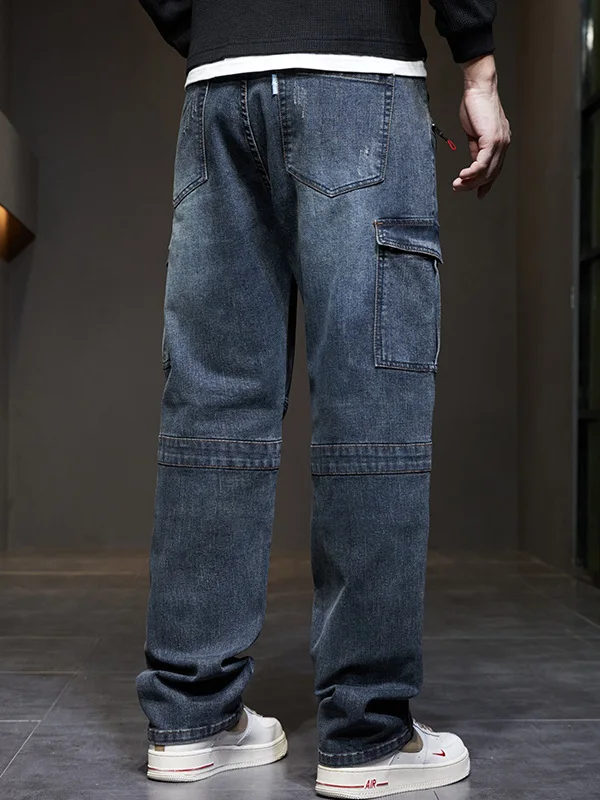 Loose Straight Leg Men's Jeans Multi-Pocket Patchwork Workwear Style Winter Trend Large Size Mid-Waist Denim Pants
Loose Straight Leg Men's Jeans Multi-Pocket Patchwork Workwear Style Winter Trend Large Size Mid-Waist Denim Pants