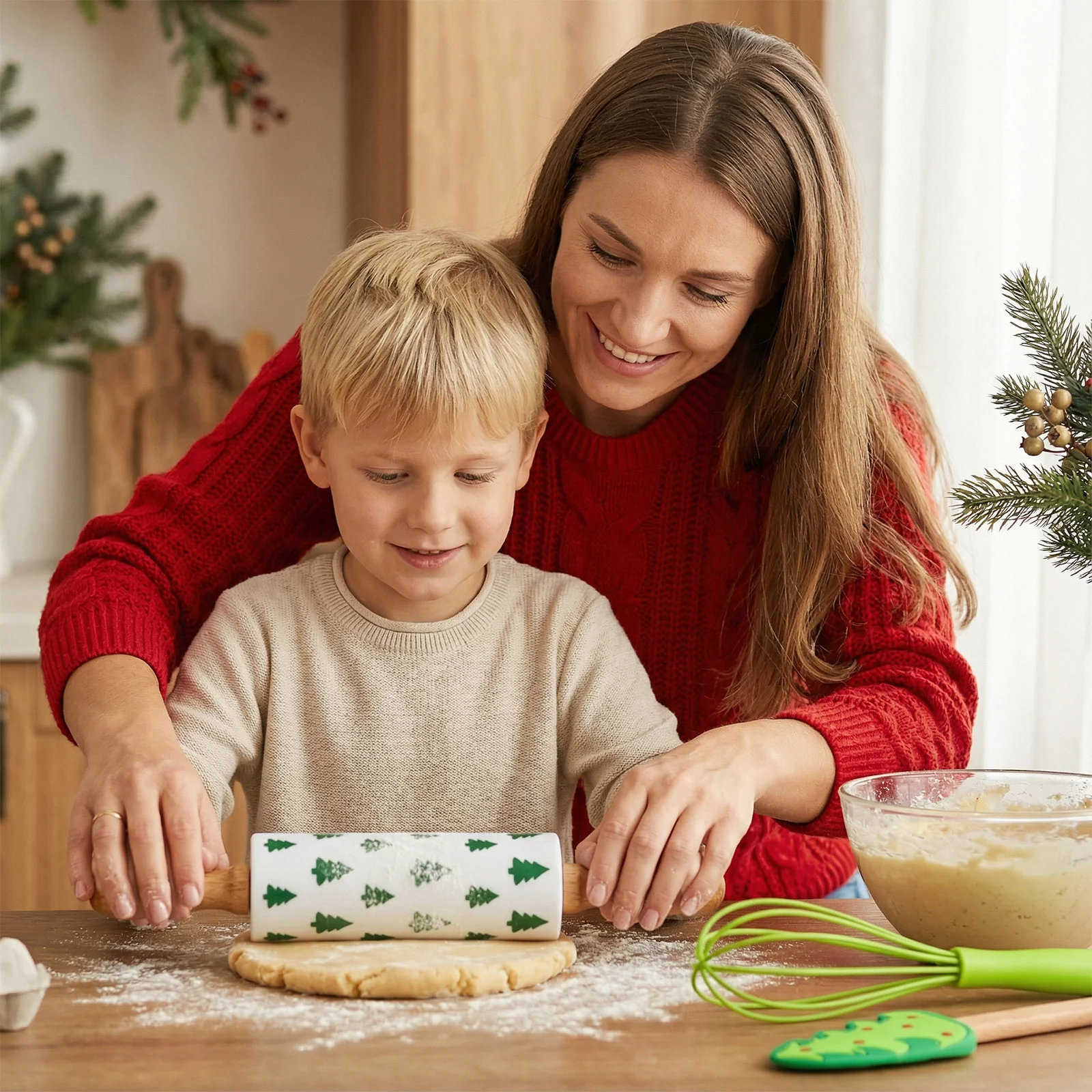 3Pcs Silicone Baking Tools Set Christmas Rolling Pin for Cookies Dough Holiday Kitchen Utensil Set Non-Stick Heat Resistant
3Pcs Silicone Baking Tools Set Christmas Rolling Pin for Cookies Dough Holiday Kitchen Utensil Set Non-Stick Heat Resistant