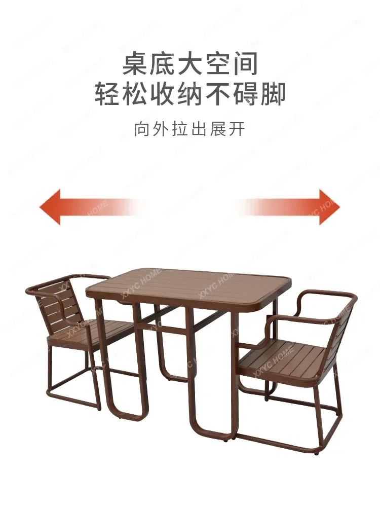 Balcony Plastic Wood Table and Chair Combination Outdoor Courtyard Leisure New Chinese Style Tea Table Chair Three-Piece Set
Balcony Plastic Wood Table and Chair Combination Outdoor Courtyard Leisure New Chinese Style Tea Table Chair Three-Piece Set