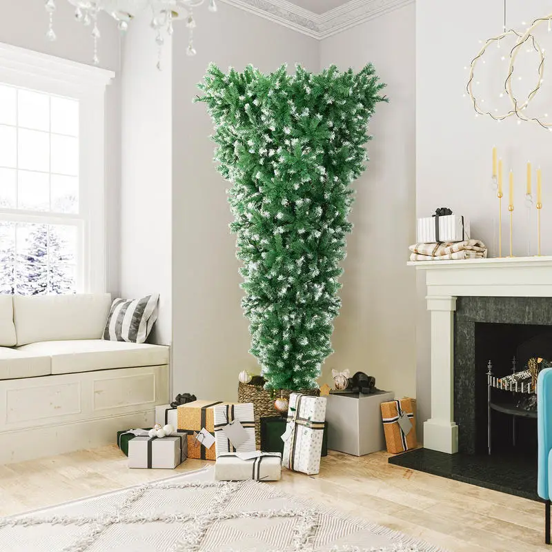 7.5 Feet Pre-Lit Snowy Upside Down Christmas Tree 1100 Tips
7.5 Feet Pre-Lit Snowy Upside Down Christmas Tree 1100 Tips