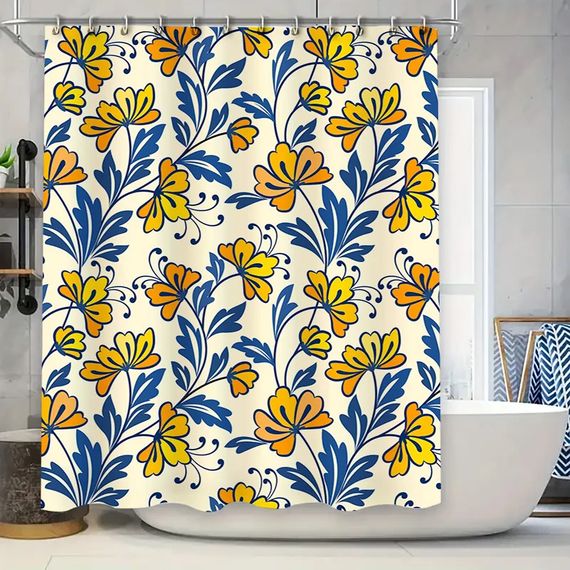 Vibrant Blue Yellow Floral Shower Curtain Decorative Bath Matric Bathroom Waterproof Fabric Shower curtain Set for Home Decorati
Vibrant Blue Yellow Floral Shower Curtain Decorative Bath Matric Bathroom Waterproof Fabric Shower curtain Set for Home Decorati