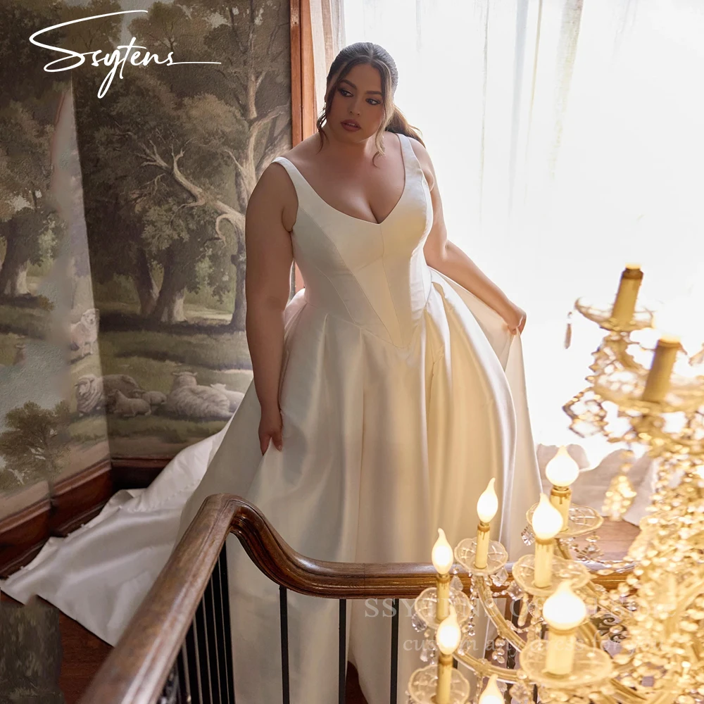 SSYTENS Classic Sleeveless Wedding Dresses Plus Size Bride Dresses V Neck A Line Civil Bridal Gowns Vestido De Noiva Customized
SSYTENS Classic Sleeveless Wedding Dresses Plus Size Bride Dresses V Neck A Line Civil Bridal Gowns Vestido De Noiva Customized