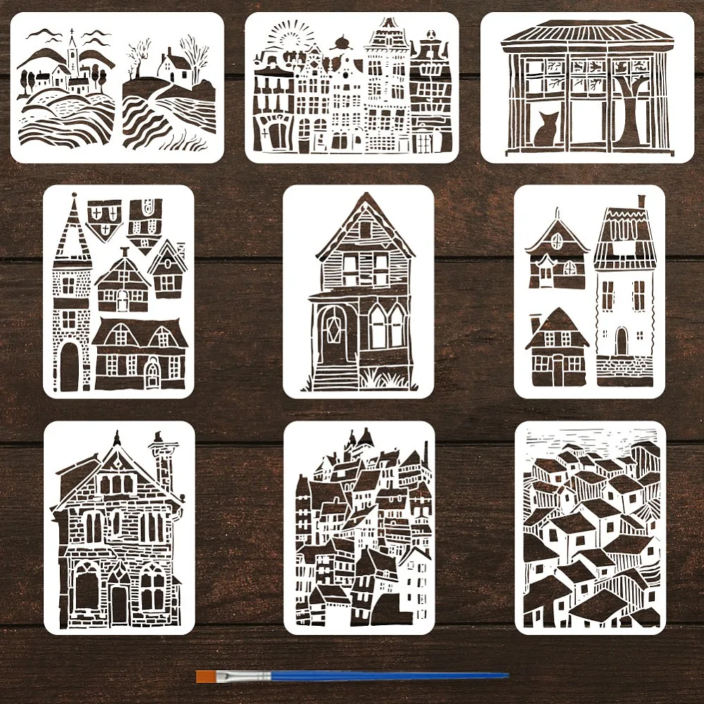 PET Hollow Out Drawing Painting Stencils for DIY Scrapbook Photo Album Building 297x210mm 9pcs/set
PET Hollow Out Drawing Painting Stencils for DIY Scrapbook Photo Album Building 297x210mm 9pcs/set