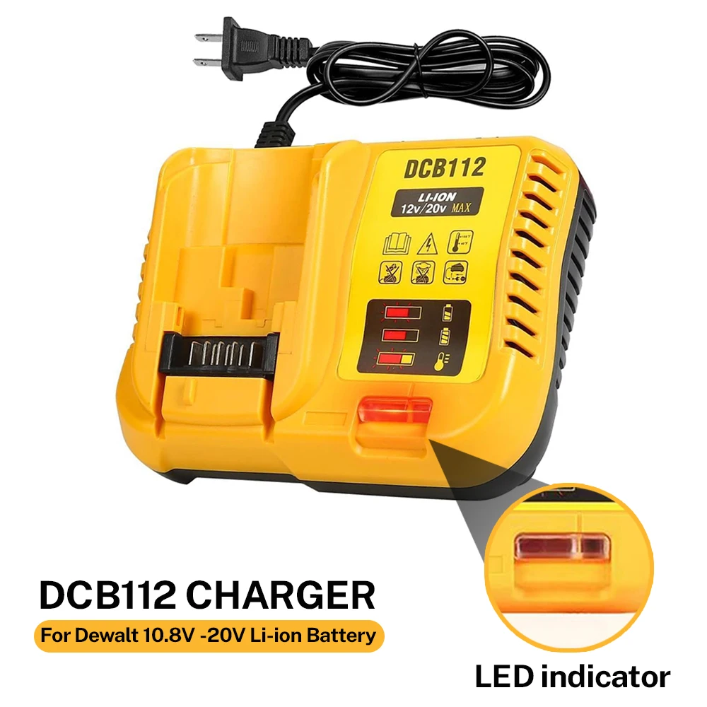 DCB112 Зарядное устройство для литиевой батареи 2А для Dewalt 10,8 В 12 В 14,4 В 18 В 20 В DCB206 DCB205 DCB204 DCB203 DCB120, DCB107 DCB115 DCB105
DCB112 Зарядное устройство для литиевой батареи 2А для Dewalt 10,8 В 12 В 14,4 В 18 В 20 В DCB206 DCB205 DCB204 DCB203 DCB120, DCB107 DCB115 DCB105