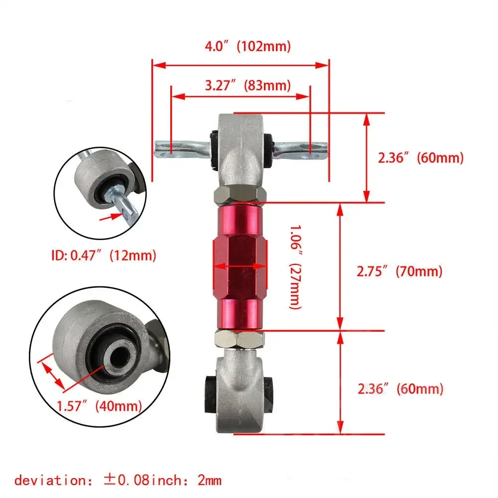 Modified Dog Bone Pull Rod Camber Control Arm Elevation Angle Adjustable Pull Rod Suitable Kit for Honda Civic EG EK 92-00
Modified Dog Bone Pull Rod Camber Control Arm Elevation Angle Adjustable Pull Rod Suitable Kit for Honda Civic EG EK 92-00