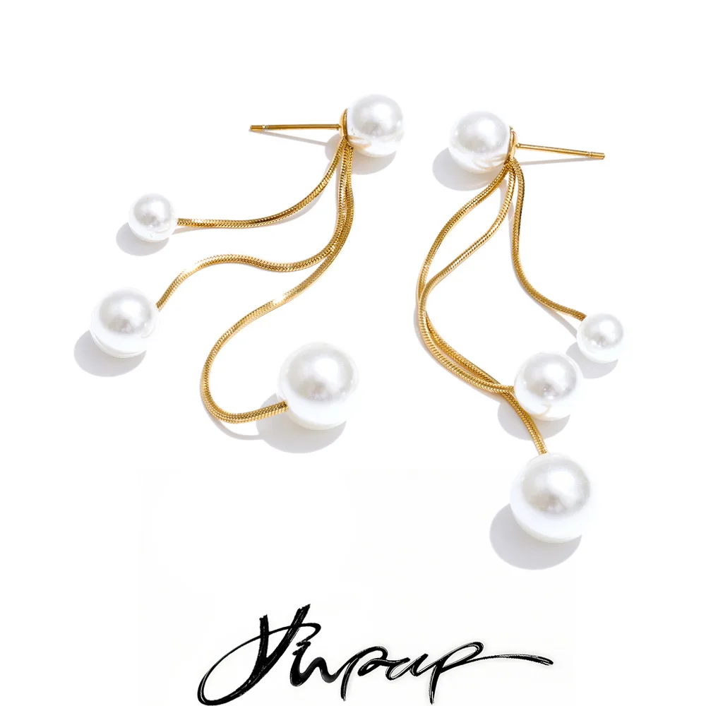 Yhpup Korean Simulated Pearls Tassel Chain Long Hanging Drop Dangle Earrings Stainless Steel Waterproof Fashion Charm Jewelry
Yhpup Korean Simulated Pearls Tassel Chain Long Hanging Drop Dangle Earrings Stainless Steel Waterproof Fashion Charm Jewelry
