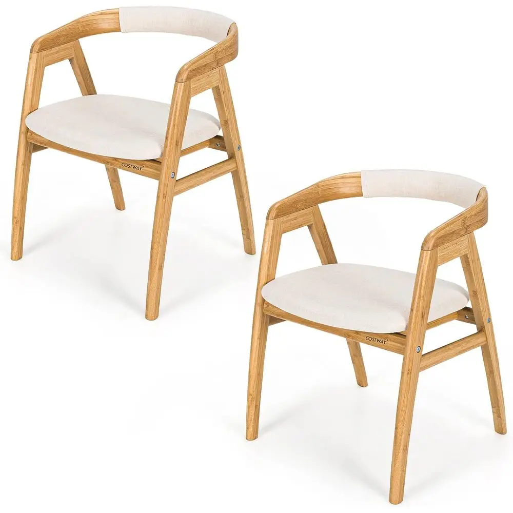 Painted Bamboo Leisure Chairs Set of 2 with Comfortable Fiber Cushions, Curved Backrests, Solid Legs for Living Room, Bedroom, D
Painted Bamboo Leisure Chairs Set of 2 with Comfortable Fiber Cushions, Curved Backrests, Solid Legs for Living Room, Bedroom, D