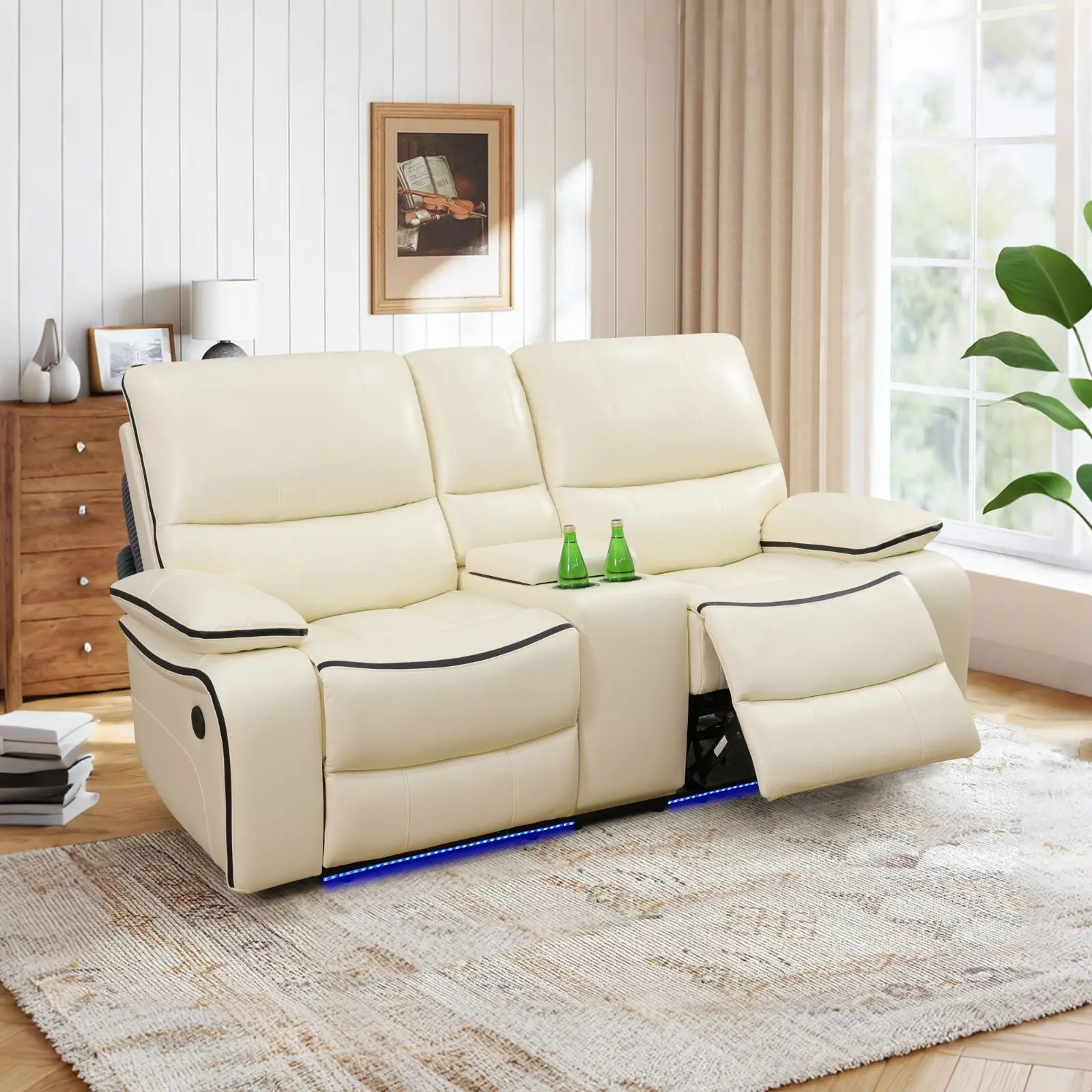 Off-White Bonded Leather Living Room Intelligent Loveseat living room furniture sofa
Off-White Bonded Leather Living Room Intelligent Loveseat living room furniture sofa