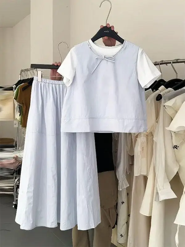 plus Size 300 Pounds Fat Sister Short Sleeve Set Women's Summer Half Skirt Anti-Aging Two-Piece Set High Waist Loose Fit T-Shirt
plus Size 300 Pounds Fat Sister Short Sleeve Set Women's Summer Half Skirt Anti-Aging Two-Piece Set High Waist Loose Fit T-Shirt