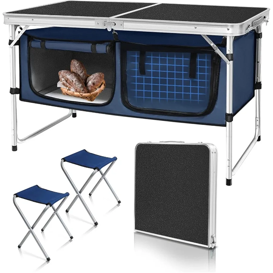 Folding Camping Table with Storage Compartment Aluminum Lightweight Camp Kitchen Table Height Adjustable Indoor Outdoor Table P
Folding Camping Table with Storage Compartment Aluminum Lightweight Camp Kitchen Table Height Adjustable Indoor Outdoor Table P